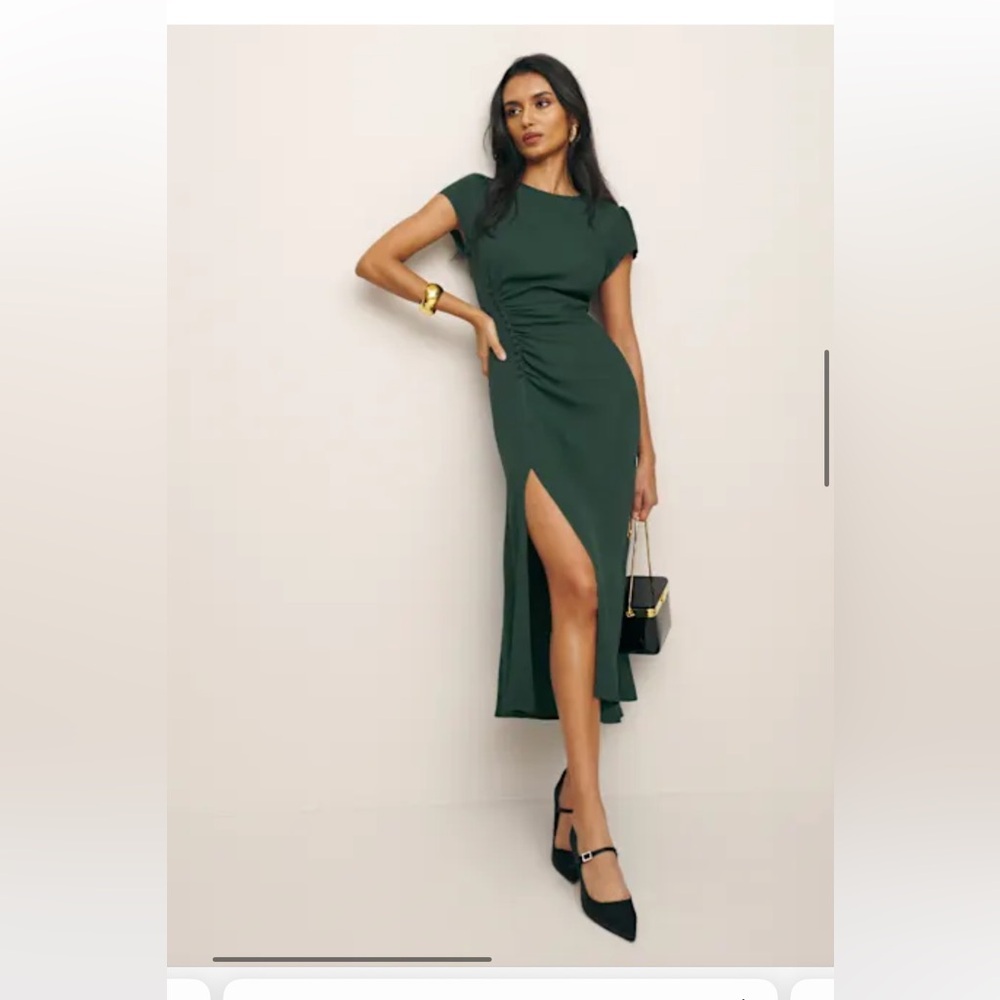 Reformation Frasier Dress Green - Size 6
